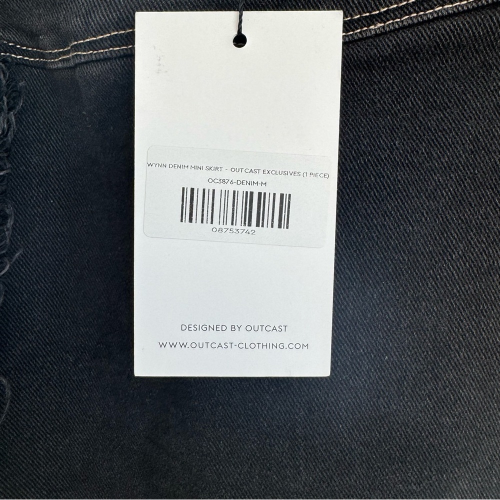 Outcast Black Wynn Denim Mini Skirt with Buckle Details and One Pocket NWT - Picture 14 of 15